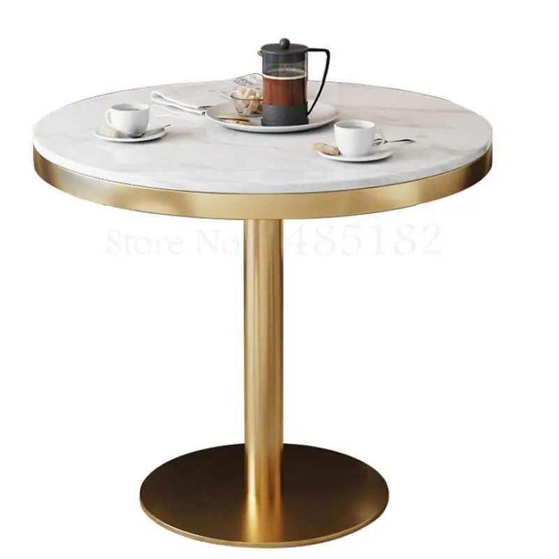 Круглый мраморный обеденный стол журнальный столик светильник класса люкс