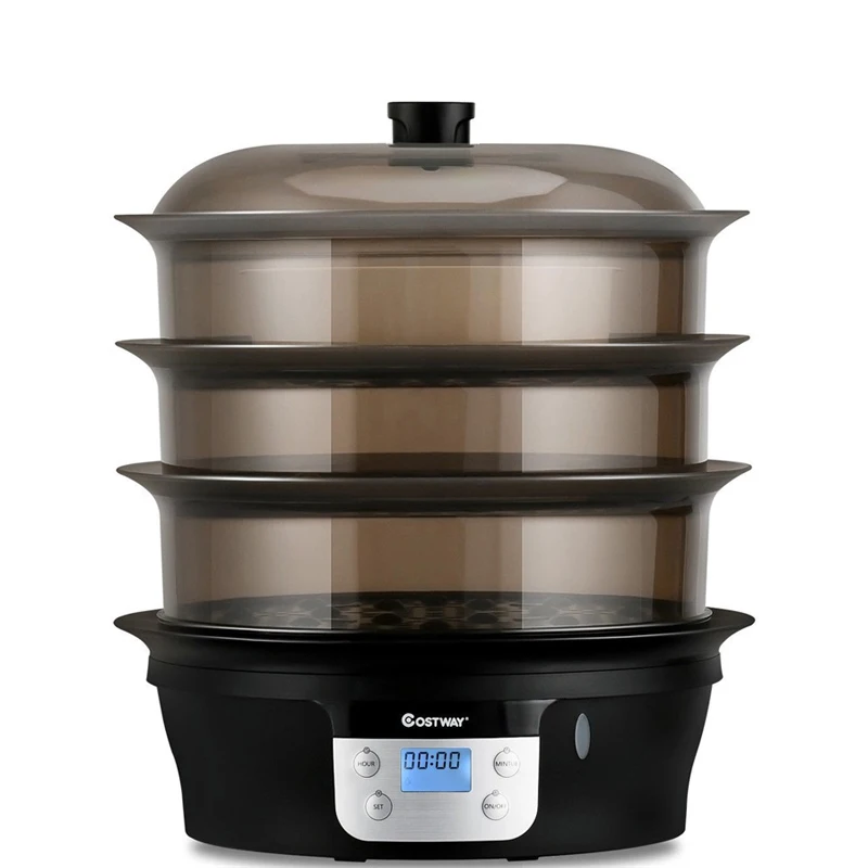 COSTWAY 20 qt 3 х уровневая Электрический Еда пароход цифровой горшок для овощей Плита