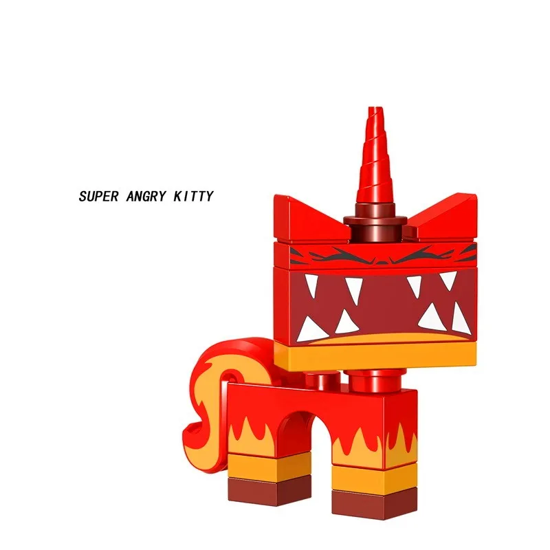 8 комплектов, мультяшный милый кот Unikitty Queasy Biznis с изображением сердитой кошечки, модель Astro Kitty, фигурки, блоки, подарок, Строительные кирпичи, игрушки для детей