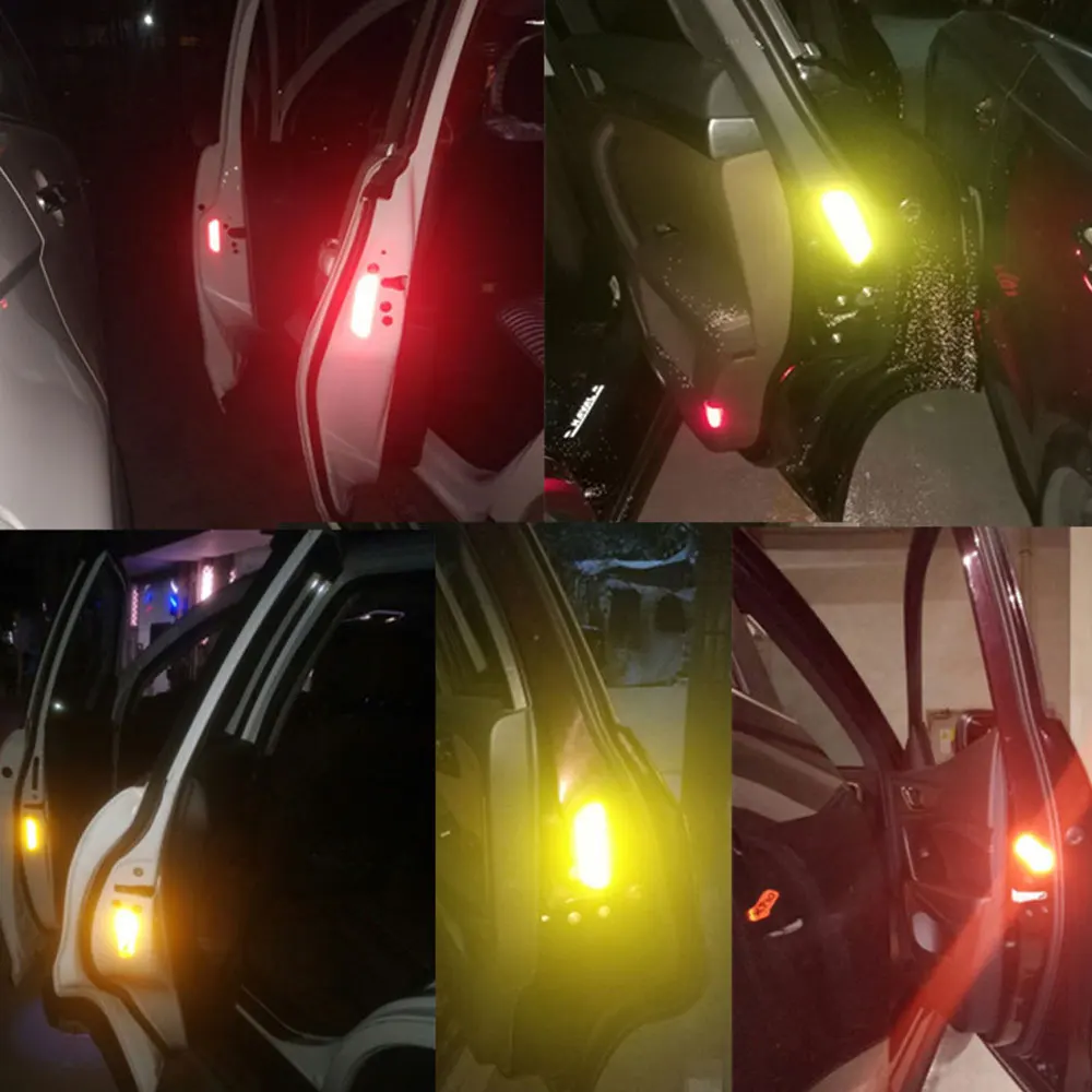 DSYCAR 4 шт./компл. Автомобильная дверь светоотражающая лента безопасности