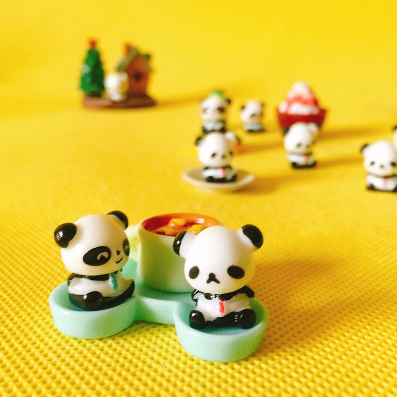 4Pcs/cute panda/miniatures/lovely cute figurine/fairy garden gnome/moss terrarium decor/crafts/bonsai/ DIY doll house/toy/model | Дом и сад