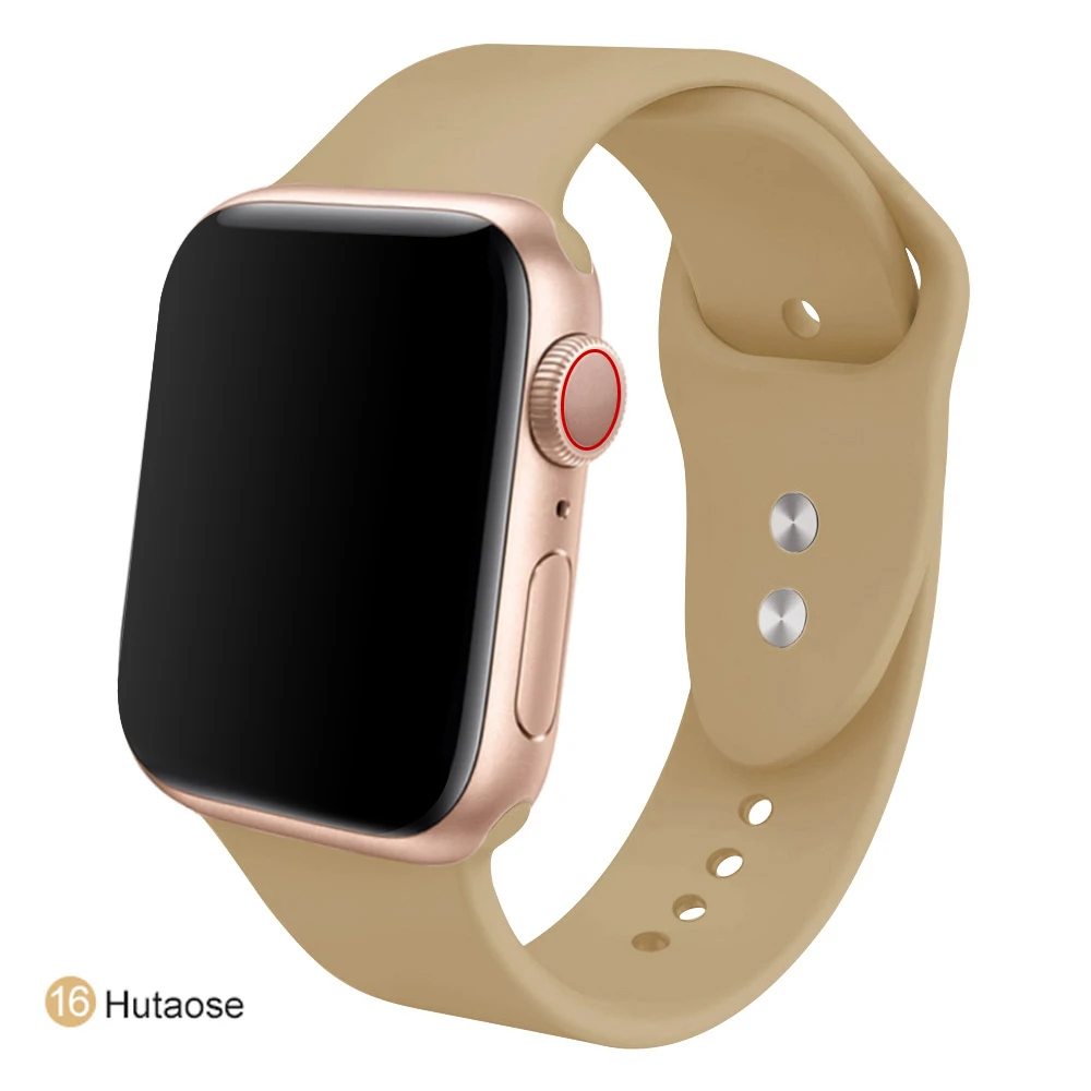Ремешок для часов для Apple 38 мм 42 мм iWatch 5 ремешок 44 мм 40 мм Ремень спортивный силиконовый браслет часы аксессуары для Apple 5 4 3 2 1 - Цвет ремешка: 16
