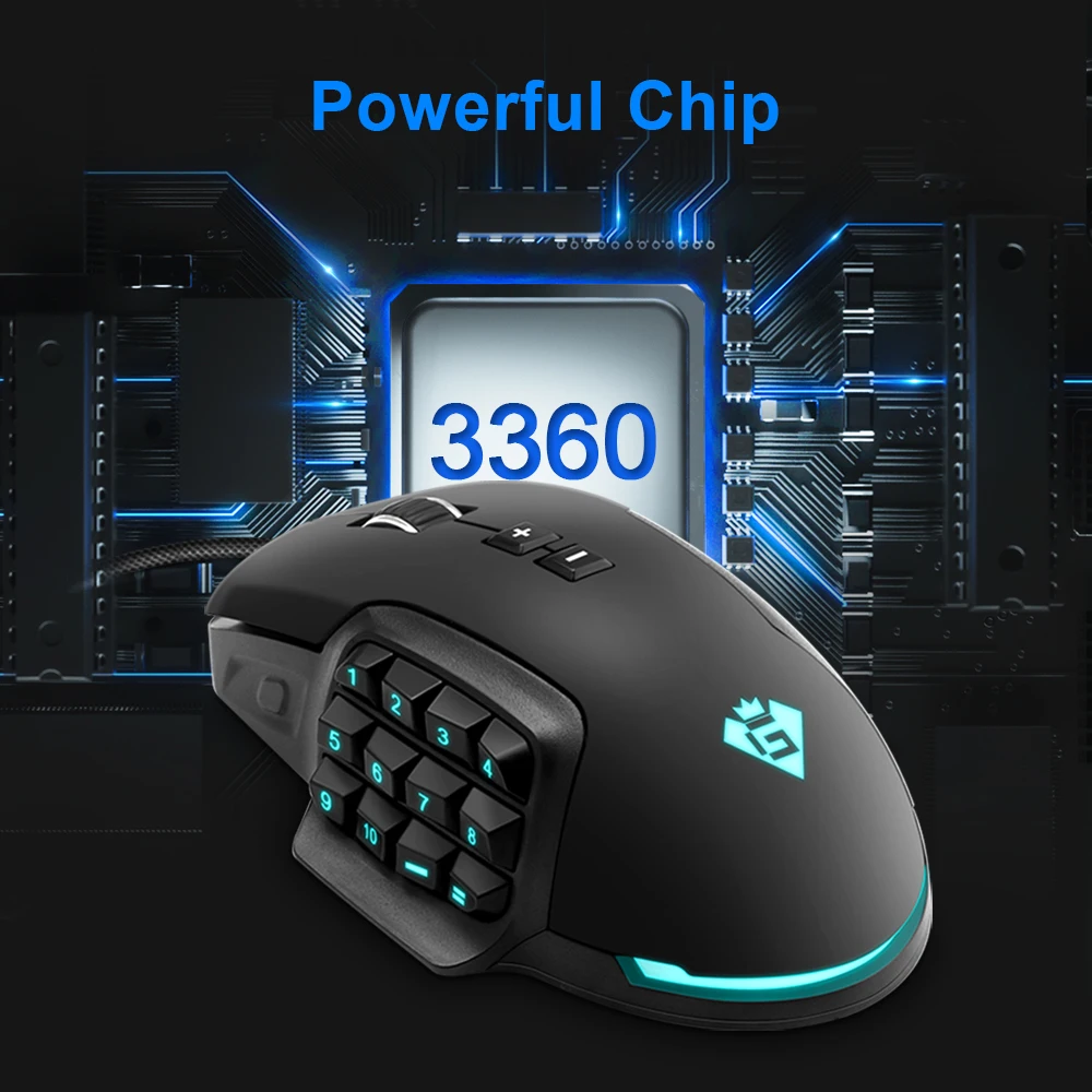 Rocketek USB RGB Проводная игровая мышь 24000 dpi 16 кнопок лазерная программируемая игровая мышь с подсветкой эргономичная для ноутбука компьютера