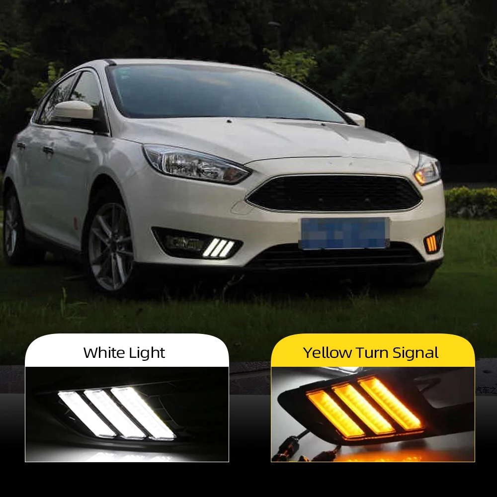 Автомобильные мигающие DRL 1 пара для Ford Focus 4 2015 2016 2017 2018 дневные ходовые огни