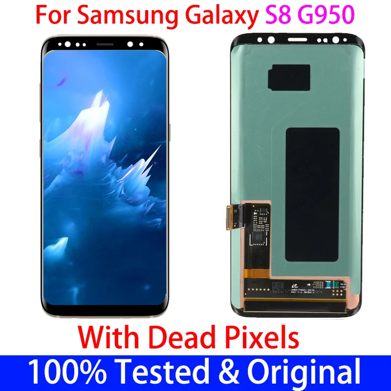

Original AMOLED With Dead Pixels LCD For Samsung Galaxy S8 G950 G950F LCD S8 G950FD Display LCD Screen Touch Digitizer Assembly