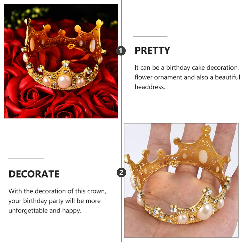 

3 Pcs Crown Headdress Cake Ornament Creative Cake Toppers Cake Decoration