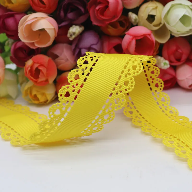 645 50 ярдов полые кружева Grosgrain лента персиковая лента для сердца 30 мм пробки для бутылок DIY ремесла аксессуары ручной работы M19042702 - Цвет: 645