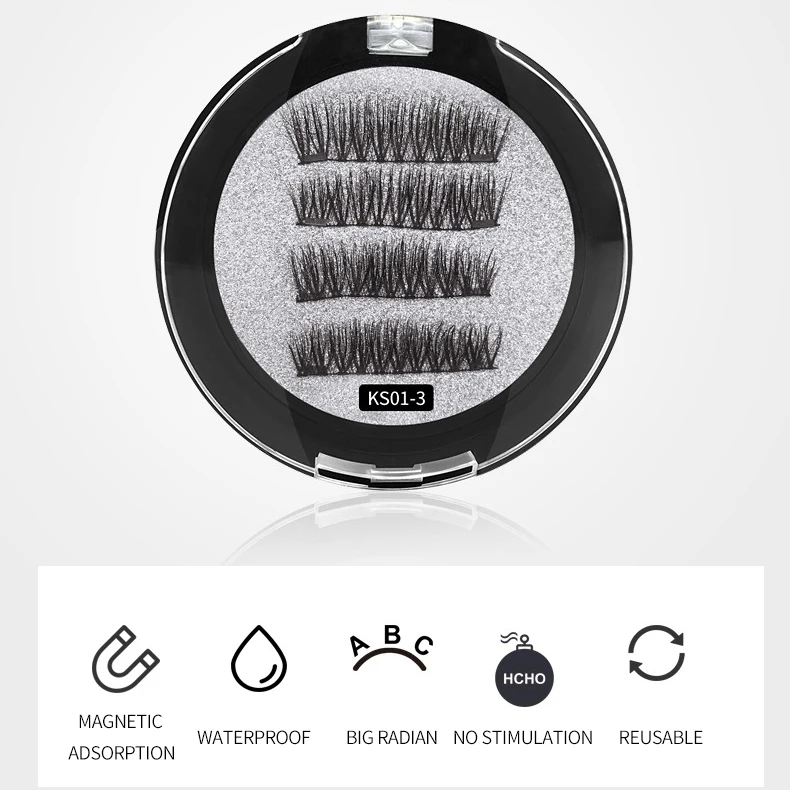 Три магнита накладные ресницы 3d Магнитные без следа клея Бесплатная
