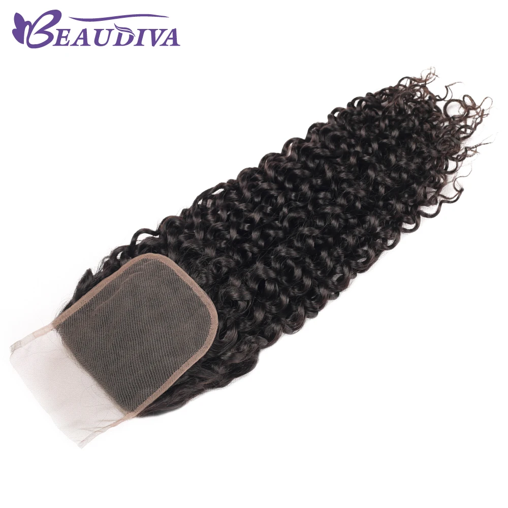 BEAUDIVA, бразильские волнистые пряди, remy, волосы, пряди, 3 шт., с закрытием, 4*4, Курчавые Кудрявые пряди, с закрытием, волосы для наращивания