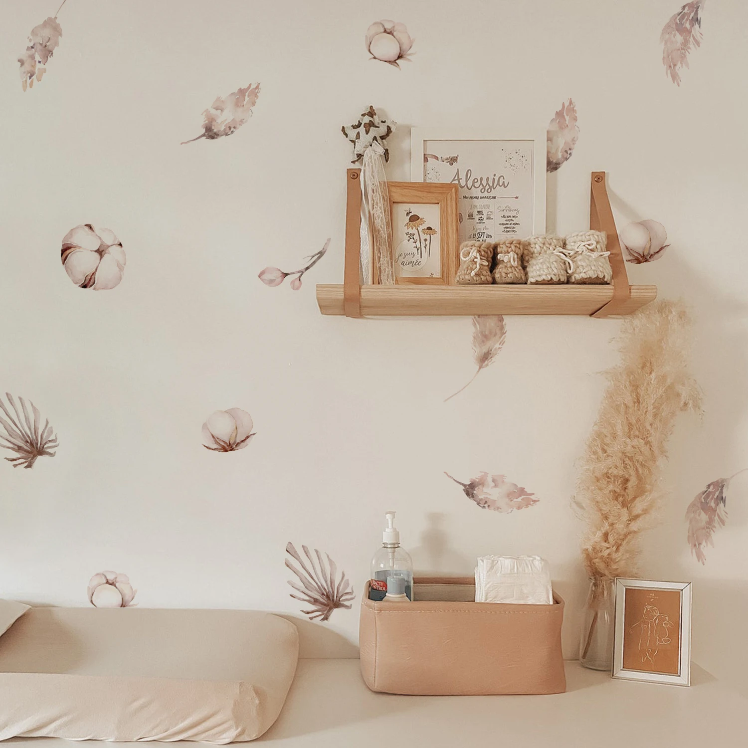 

Funlife® Boho Floral Elements Peel & Stick Wall Decals Wall Stickers Easy to Clean Waterproof Children Baby for Bedroom Nursery