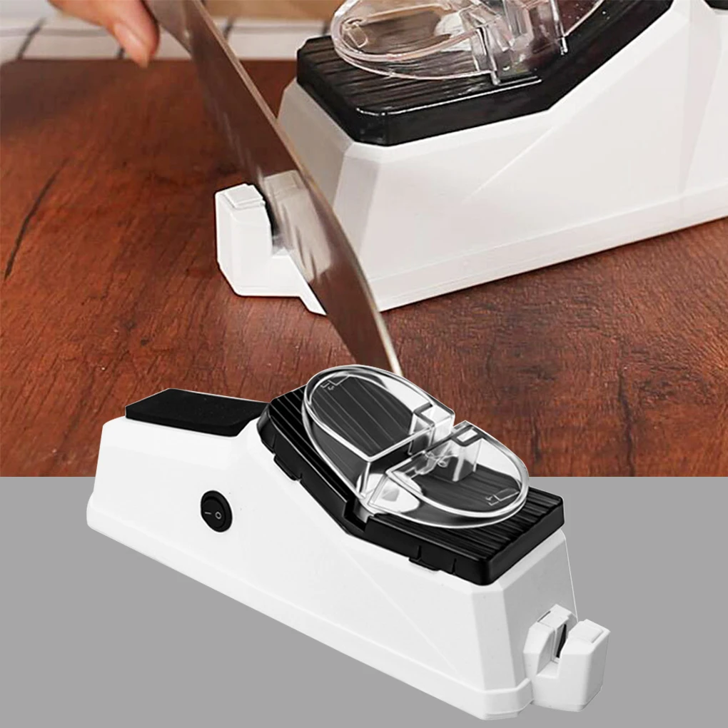 

USB Electric Knife Sharpener Adjustable For Kitchen Knives Tool Knife Scissor Sharpening White Medium And Fine Grinding Blade