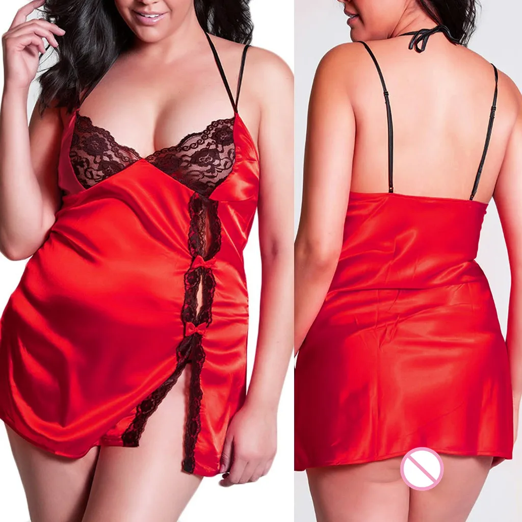 Модное женское сексуальное платье для ночи нижнее белье с кружевом и бантом