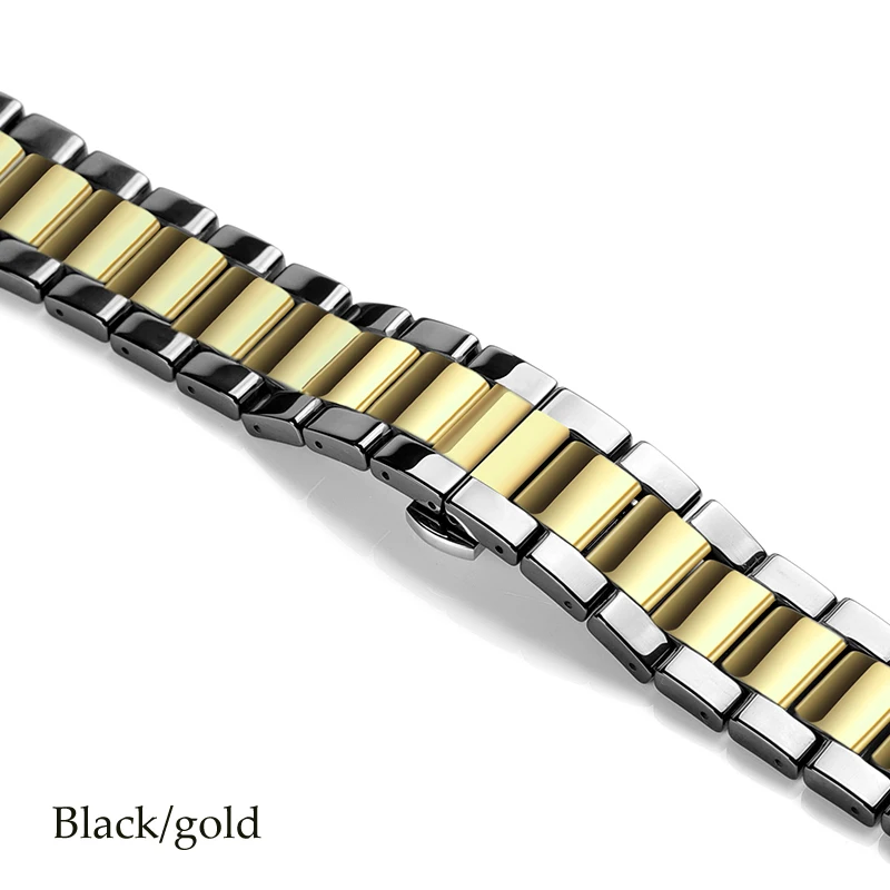 black and dgold 18мм 20мм 22мм керамический ремешок Для Huawei часы GT / watch 2 pro / Samsung Gear S3 для Lenovo часы 9 ремешок / Galaxy Watch 46/42 Сменные аксессуары - Цвет: black and dgold