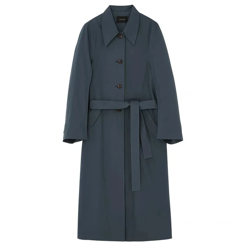 

TINT ERA 2021 Spring Summer Mid-length Windbreaker Women Korean Loose Profile Lace-up Jacket Moda Mujer Long Trench Coat