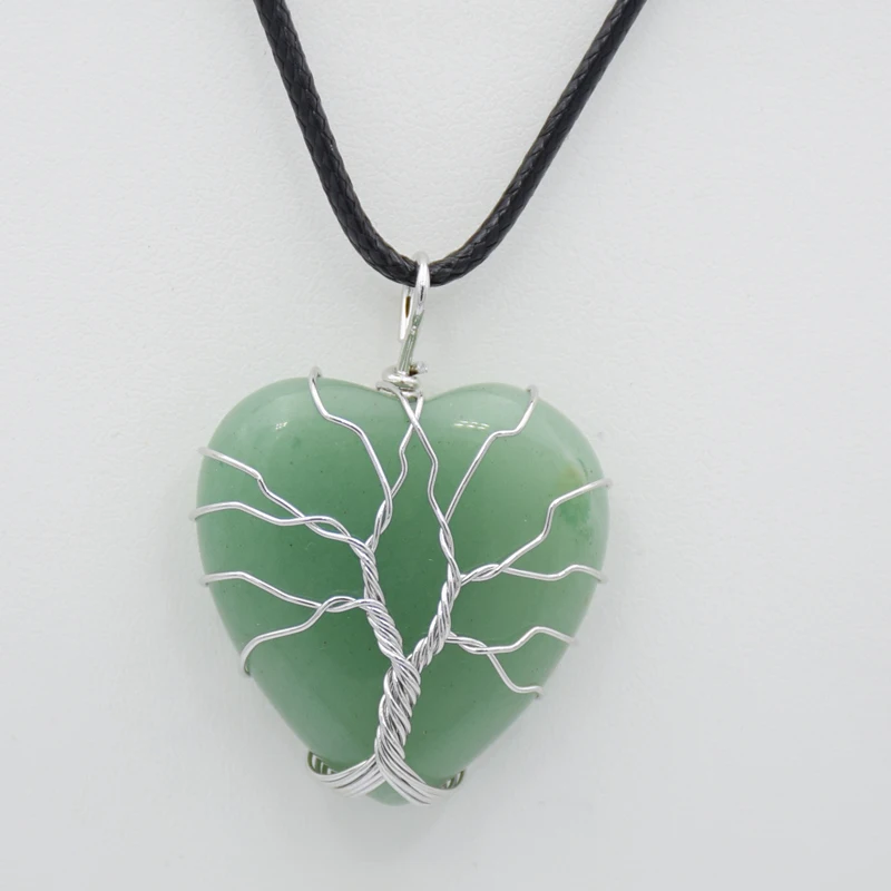 &quotДрево жизни&quot проволочный обернутый любящее сердце Ожерелья &amp Подвески с