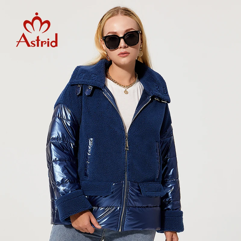 

Astrid 2021 зимние женские парки больших размеров, толстые хлопковые синие теплые короткие куртки, женские пальто с капюшоном, верхняя одежда из ...