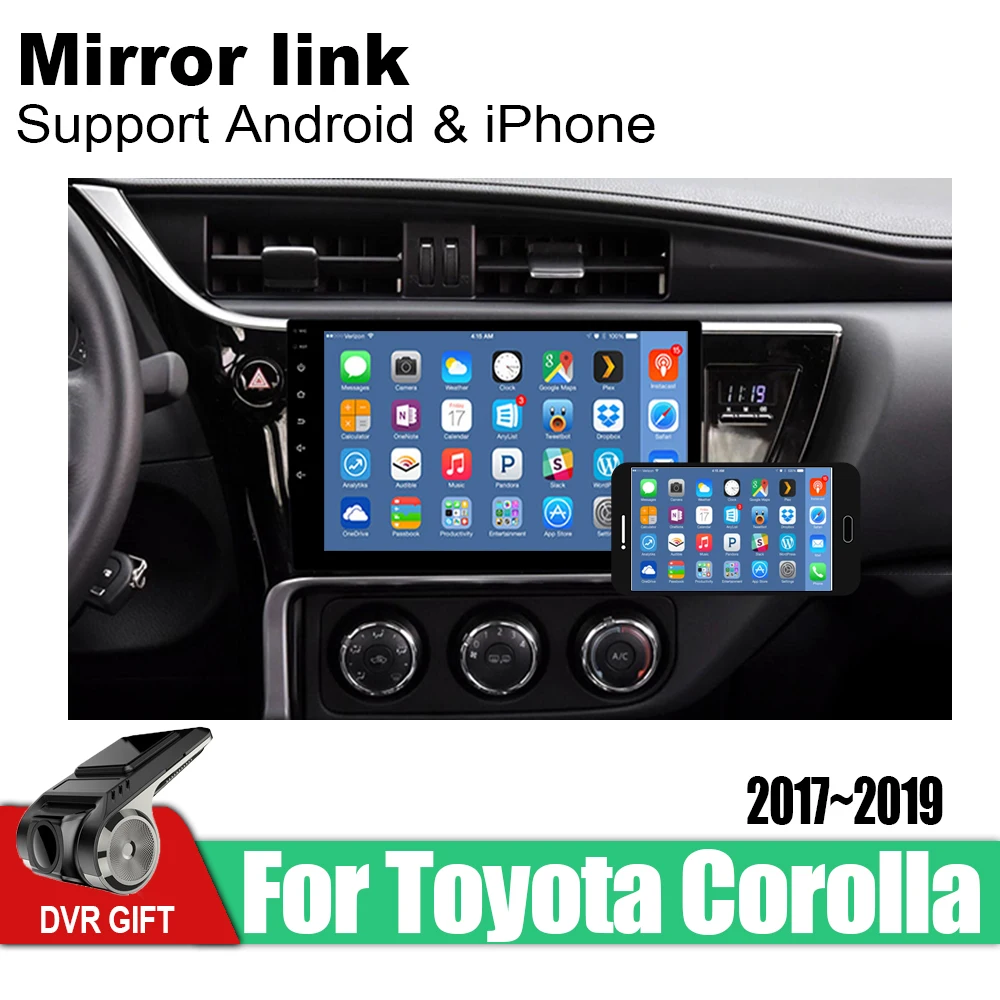 Автомобильный мультимедийный GPS навигатор Android для Toyota Corolla 2017 2018 2019 vedio стерео