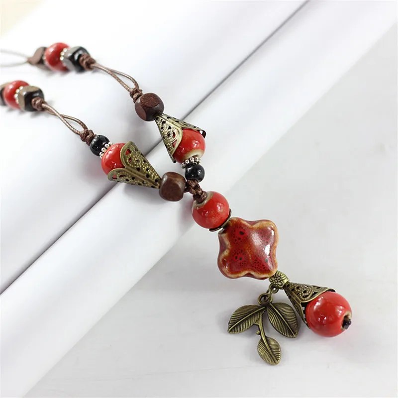 2023 Восстановление древних путей - популярная керамическая цепочка с подвеской в виде кисти листьев на длинном ожерелье - ювелирное изделие лучший подарок.