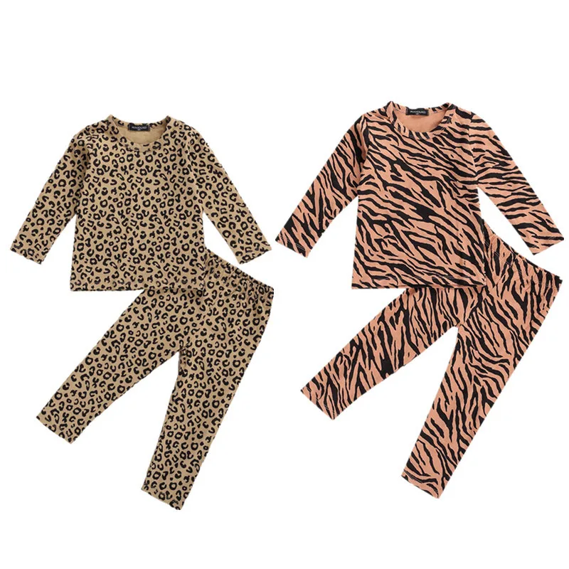 Пижамный комплект FOCUSNORM для маленьких девочек и мальчиков Топ с длинным рукавом