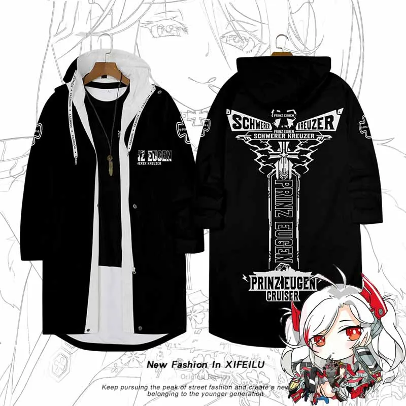 

Anime Azur Lane Prinz Eugen Medium Windbreaker Coat Autumn Winter Men Women Game Unisex Outerwear Loose Tops Jacket Cosplay