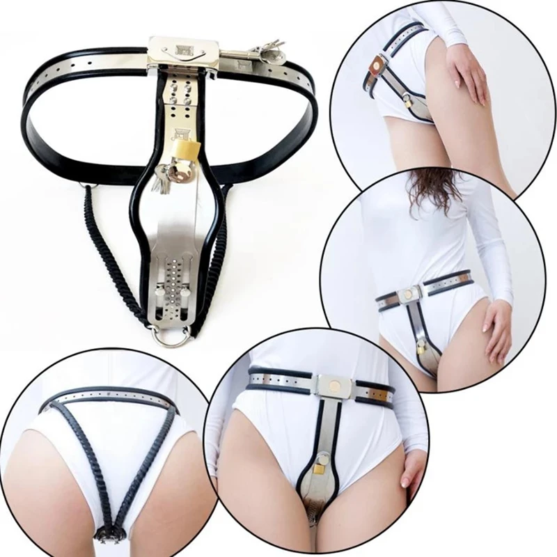 Female Strap on Chastity Belt Adjustable Metal Chastity Belt Prevent Vaginal Masturbation BDSM Bondage Sex Toys for Women