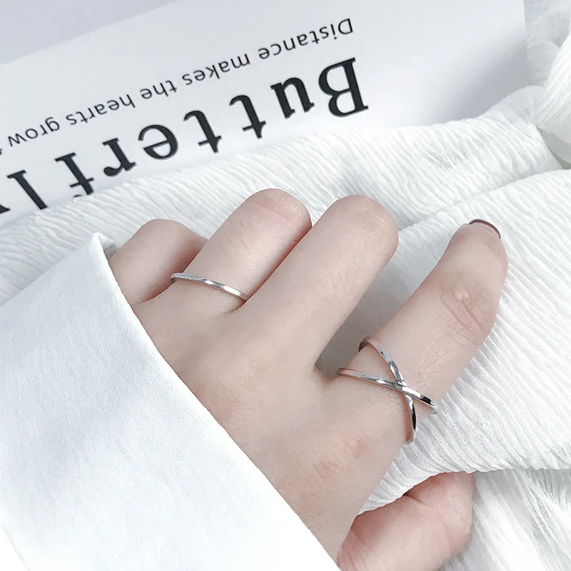 ZOBEI Ретро стиль 925 пробы серебряный крест кольца для женщин свадебные трендовые