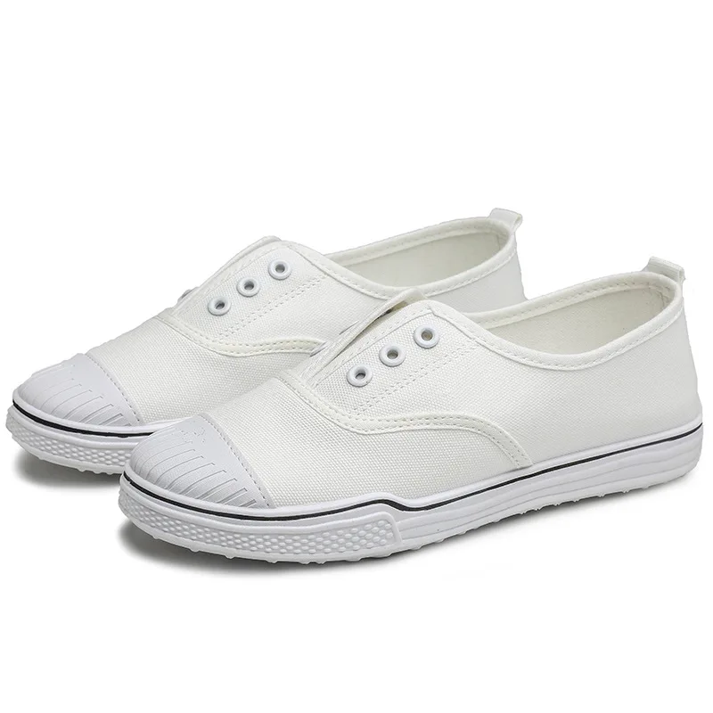 

New Low Top Canvas Shoes Female Korean Campus Style Student Shoes Soft Sole Breathable Sleeve Women's Single Shoes Flat Casual