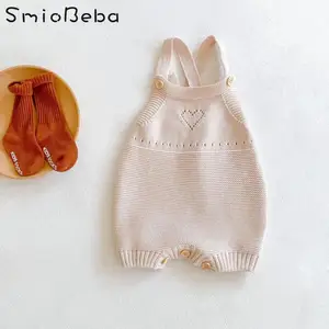 Детские комбинезоны с вырезами на лямках Ins, вязаные комбинезоны для мальчиков и девочек, одежда в японском стиле с сумочкой, детские комбинезоны