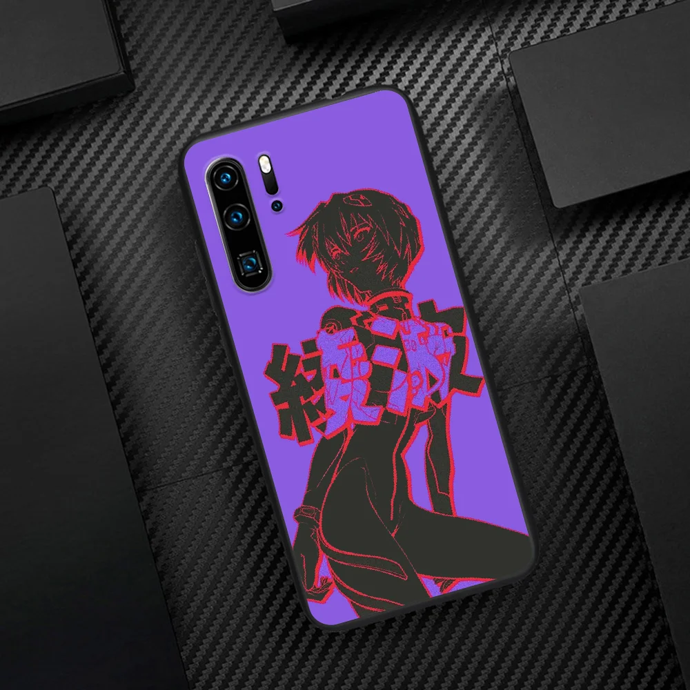 

EVA EVANGELION Anime Phone Case For Huawei P Mate 10 20 30 40 Pro Lite Smart 2019 2021 black Back Soft Funda Luxury Prime