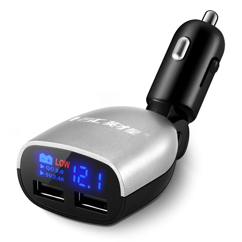 

Elite vehicle dual USB charger battery voltage monitor high pass 3 fast charge YC-01S
