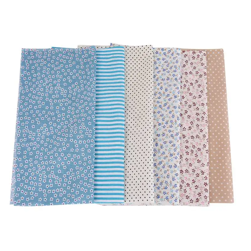 6 шт. Фиолетовый Синий Хлопок Ткань для шитья Цветочные серии ткань кукол DIY