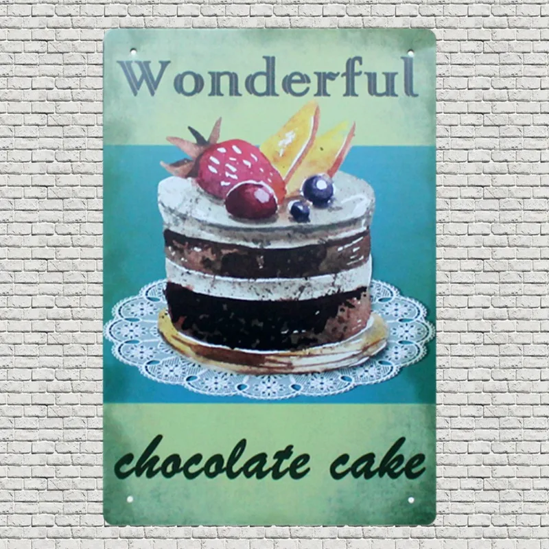 

Coffee Cake Restaurant Metal Tin Sign Vintage Plate Wall kitchen Bar Home Art Decor Cuadros 30X20CM A-8470