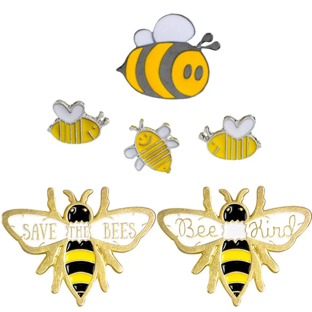 

Honey Bee Brooches Pin Funny Cartoon Bee Kind Insect Enamel Lapel Pins Save The Bees Broaches for Women Girls Bee Jewelry Gift