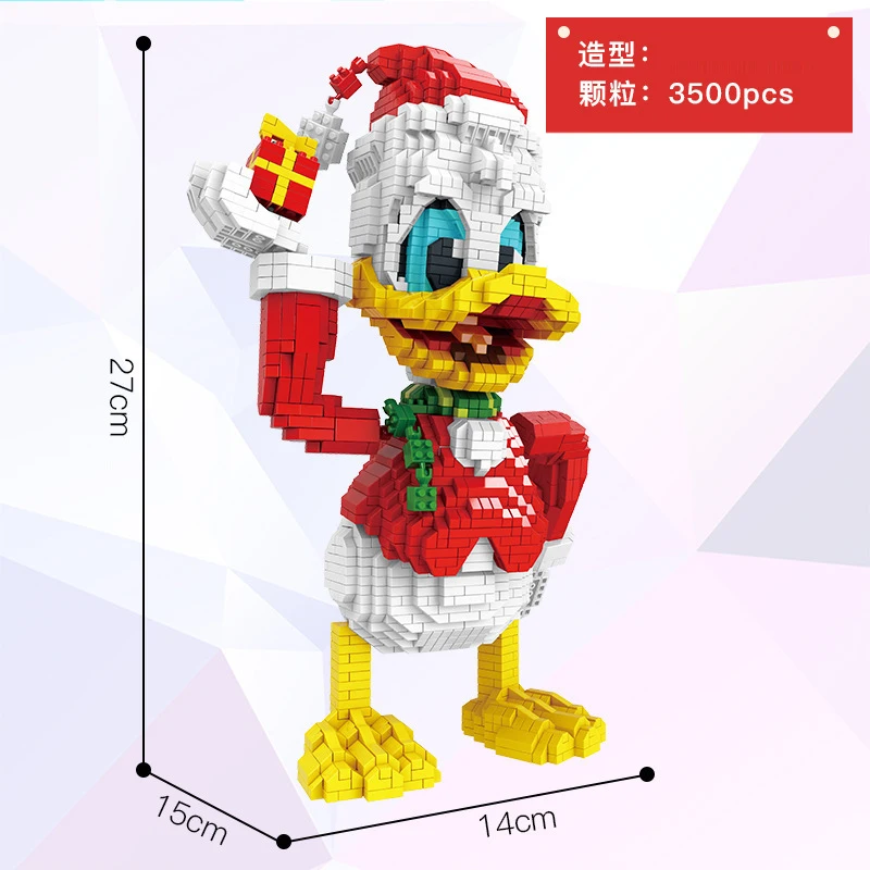 8832-2 no box Donalded утка Мини строительный блок Рождественский подарок Красный Mickeyed Disneying мышь замок аниме алмаз микро кирпич игрушки - Цвет: 8832-2 no box