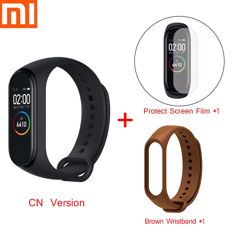 Mi Band 4 смарт-браслет Xiao mi спортивный фитнес-трекер Шагомер мониторинг сердечного ритма фитнес-браслет для xio mi Band 4 3 - Цвет: mi band 4cn strap D