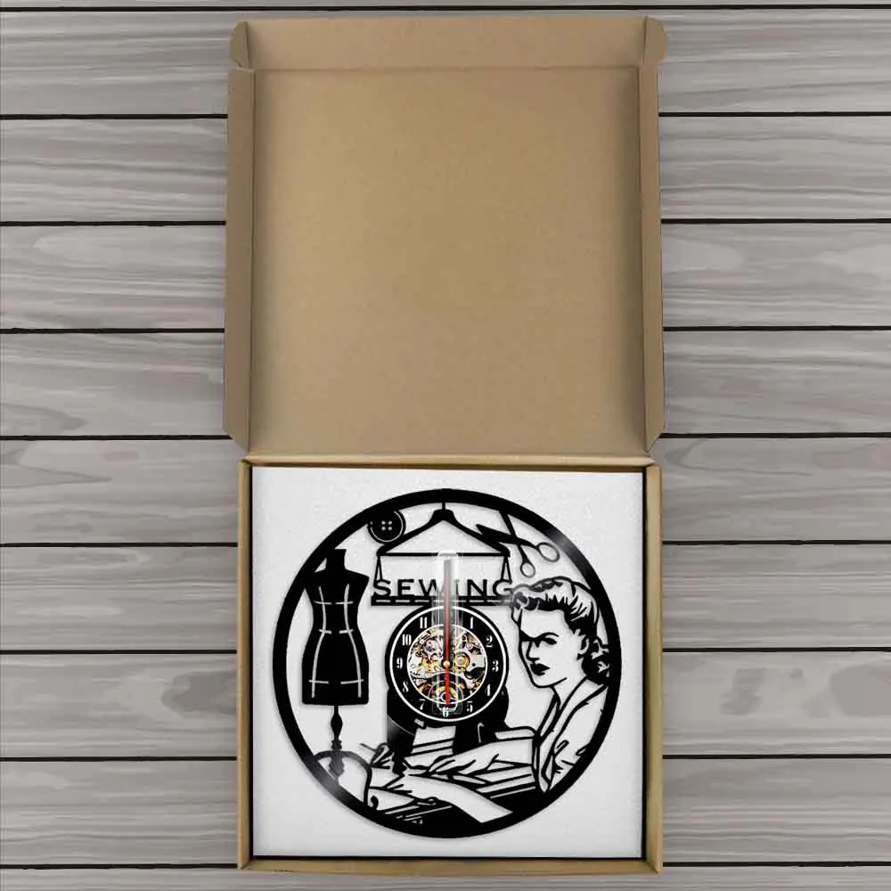 Декоративные настенные часы для шитья комнаты винтажные виниловые записей