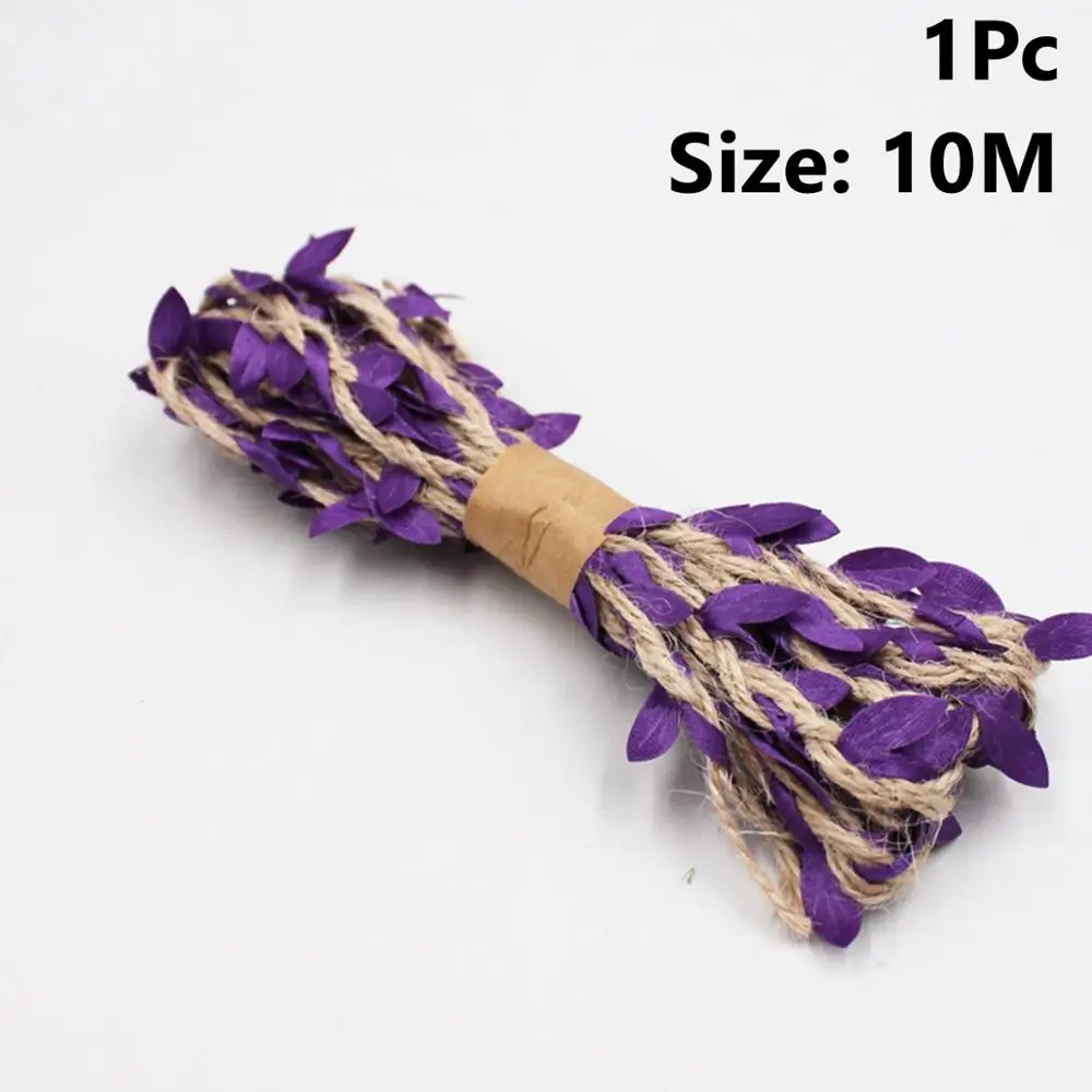 Purple 10m Rope CHZLL 5 шт. джутовых шнурков кружева мешочек для столовых приборов рустикальная свадьба посуда держатель для вилки, ножа сумка Украшение стола аксессуары вечерние Декор - Цвет: Purple 10m Rope