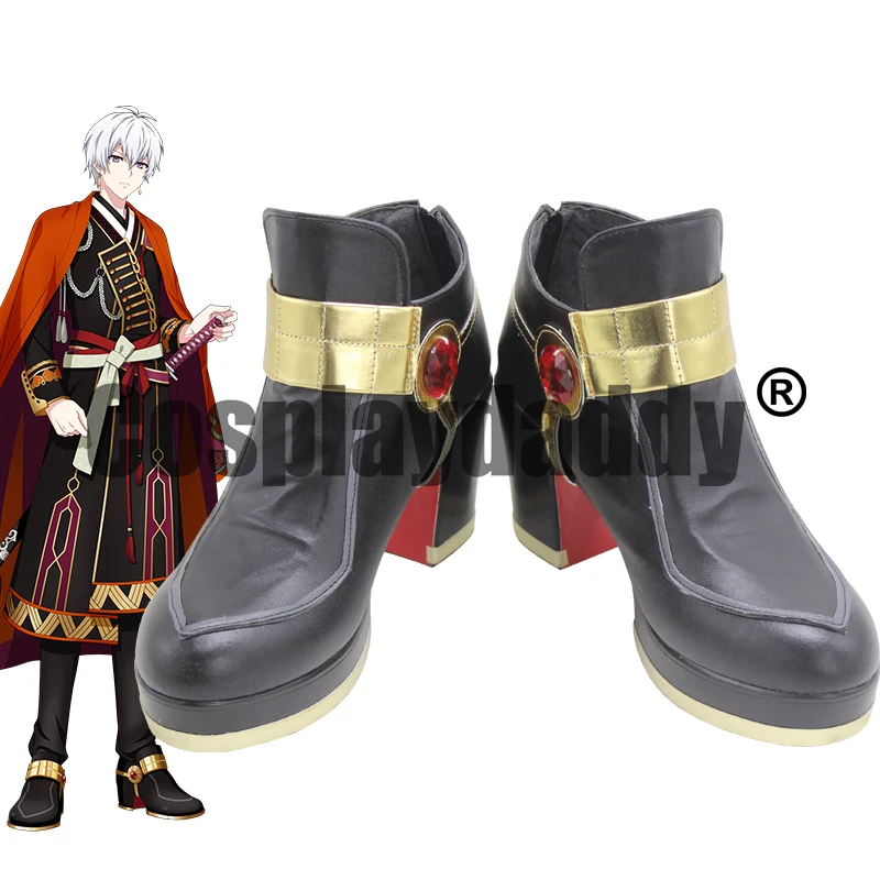 

IDOLiSH7 Sogo Osaka Ayakashi Mangekyo Karatogaokuri Katanashu Momiji Fuuka Cosplay Shoes Block Heel Boots X002