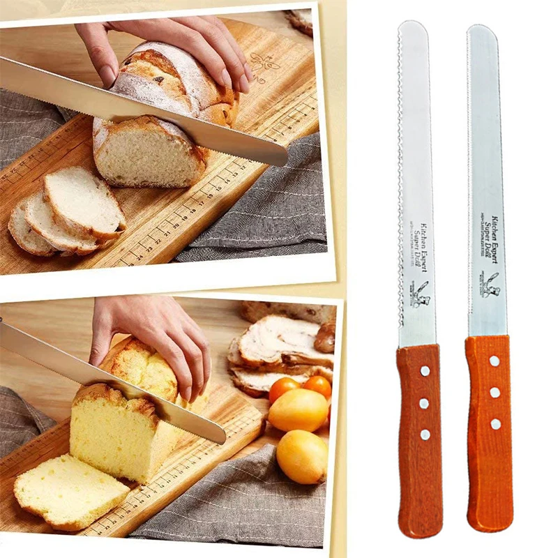 10 дюймовый инструмент для выпечки из нержавеющей стали нож хлеба зубчатый