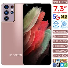 Versão global s21 ultra 4k 7.3 Polegada 6800mah smartphone 5g 48mp celular 16gb 512gb android 10 celular desbloquear 4g (3)