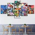 Постер с покемоном, HD печатная Картина на холсте, настенное искусство, 5 шт., настенная модульная детская комната, спальня, эльфы, сильвеон, картина, Декор, Симпатичные постеры