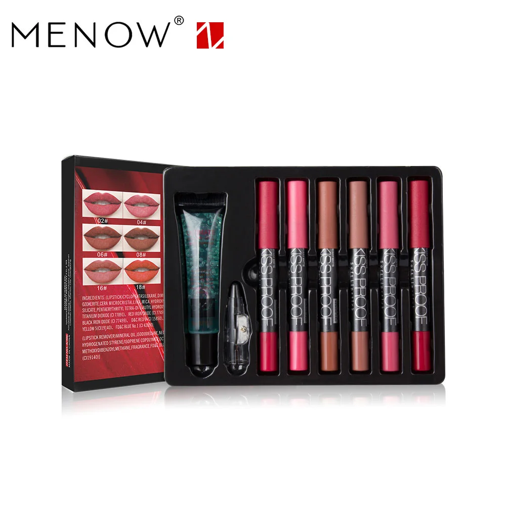 Набор для макияжа MENOW K906 водостойкая помада точилка карандашей и средство снятия