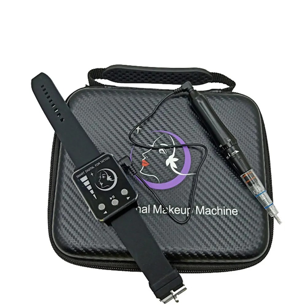 1 set Permanent Makeup Machine With Watch Tattoo MachinePermanent Makeup Tattoo Kit Professional Tattoo Machine Pen For Eyebrow