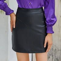 autumn winter women pu leather skirt high waist mini skirt club zipper chic black sexy a line skirts