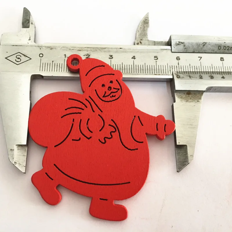10pcs-2-red-santas 10 шт. Рождественская елка деревянные украшения Рождественские украшения для дома Navidad деревянные подвесные Подвески Noel Декор год подарки - Цвет: 10pcs-2-red-santas