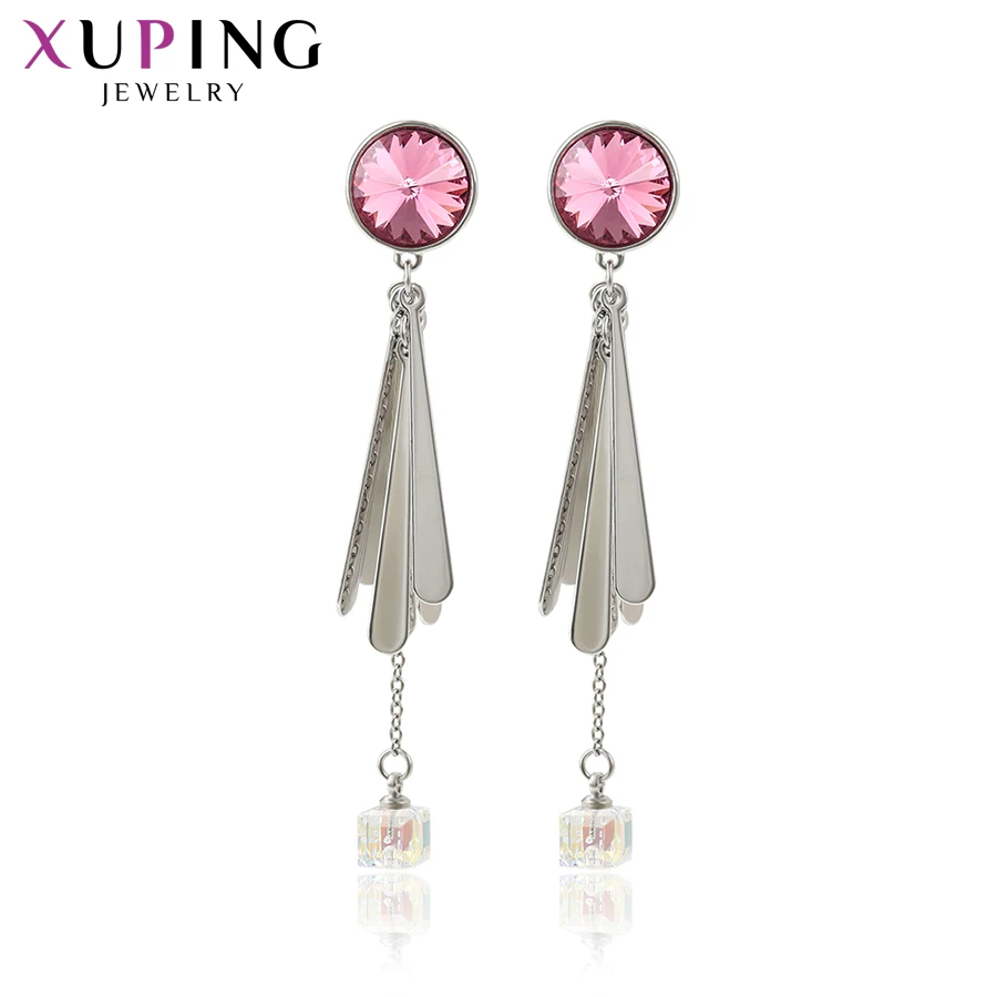 

Xuping Dangle Earrings Round Fashion Jewelry for Women Crystals Simple Modern Elegance Party Family Gift 20705