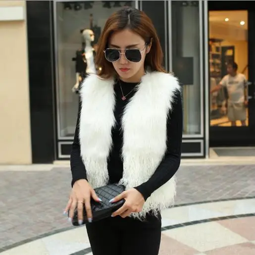 Меховые женские пальто из искусственного меха 2020 женский жилет Зимний короткий