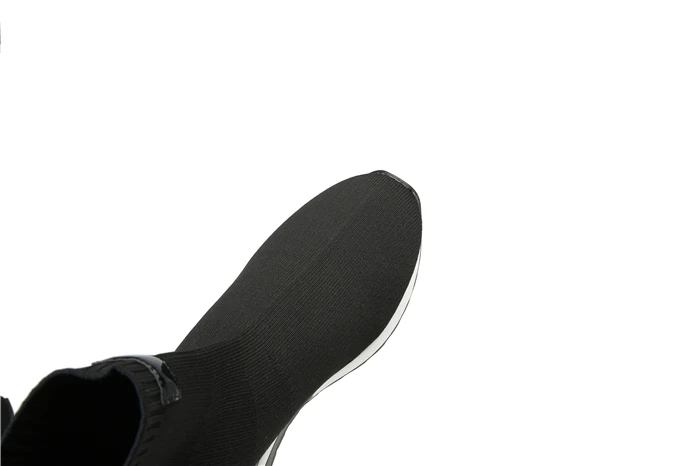 New Knitted Shoes Women High Top Women's Sock Sneakers Spring Women Knit Breathable Shoes Female Platform 6CM