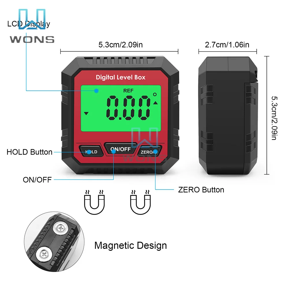 Angle Protractor Universal Magnet 90 Degree Ruler Digital Inclinometer Level Meter Goniometer Bevel Tester Measuring Tools | Инструменты