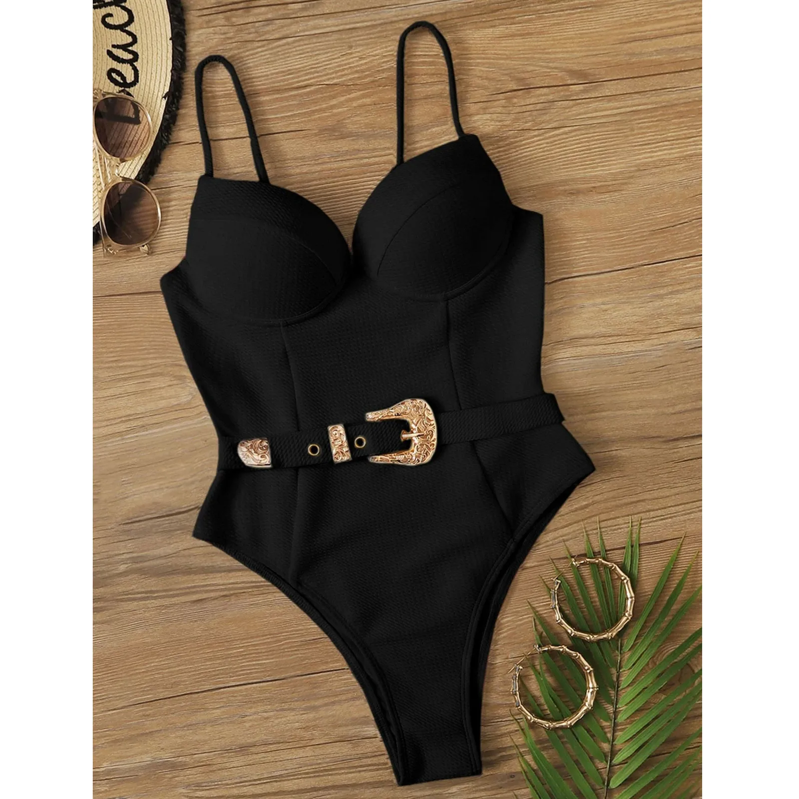 Женская одежда для плавания 2021 цельный стальной бикини со складками на талии